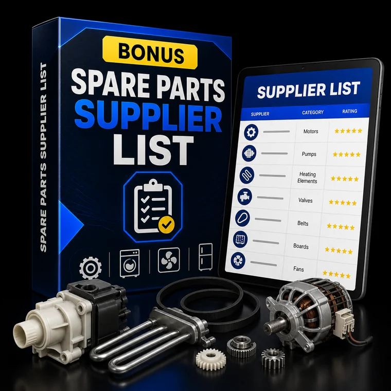 Mockup ultra realista del bono Spare Parts Supplier List
